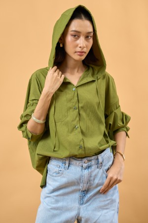 DEMI TOP IN OLIVE GREEN