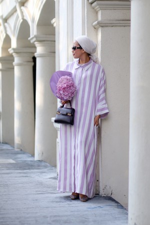 ACE DRESS IN STRIPED LILAC