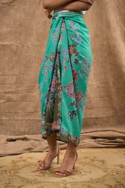 AMAYA BATIK SKIRT IN TURQUOISE AND OLIVE