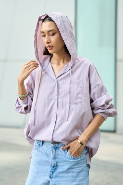 DEMI TOP IN DUSTY LILAC