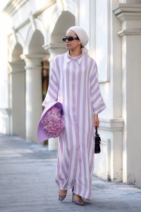 ACE DRESS IN STRIPED LILAC