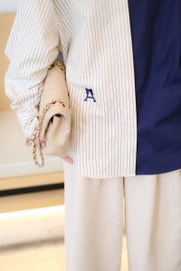 HEART TOP IN CREAM AND NAVY